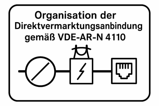 Organisation der Direktvermarktungsanbindung gemäß VDE-AR-N 4110